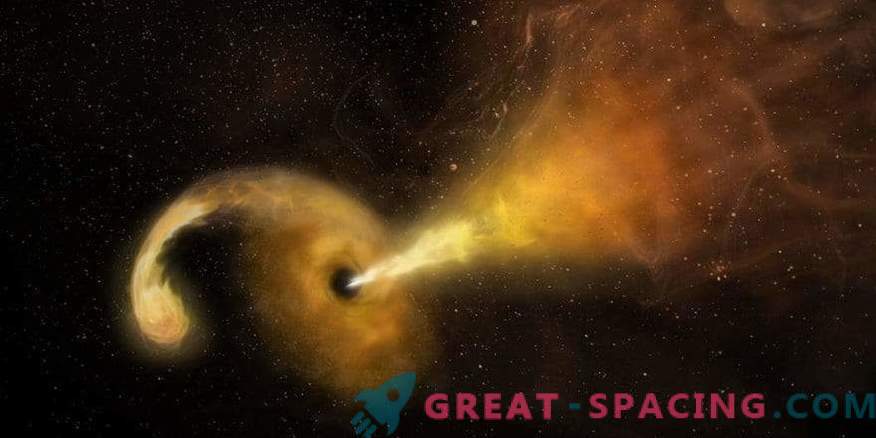 O gaură neagră distruge o stea.