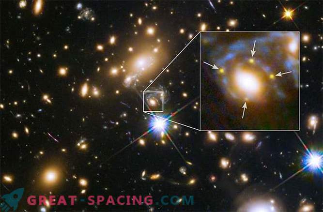 Hubble a arătat patru reflecții ale unei supernove vechi