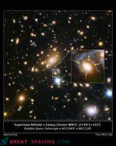 Hubble a arătat patru reflecții ale unei supernove vechi