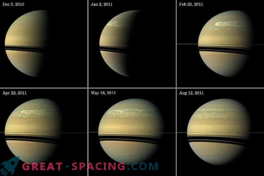 Furtunile de dimensiuni mari scuture atmosfera lui Saturn