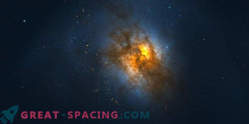 Galaxia infraroșie ultra-strălucitoare demonstrează un flux puternic de gaz ionizat