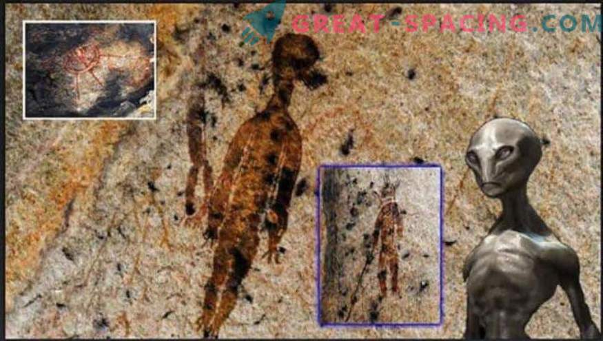 Ce fel de creaturi sunt descrise pe o pictură de rock de 10.000 de ani