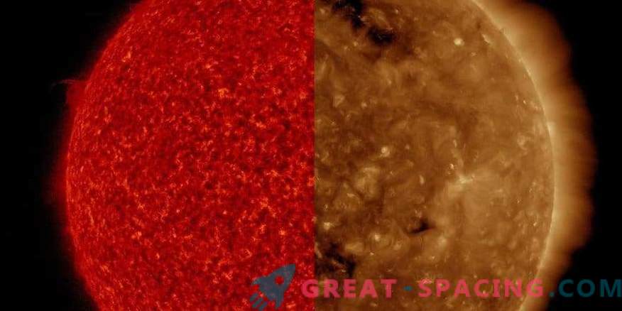 Soare: două lungimi de undă, două imagini diferite